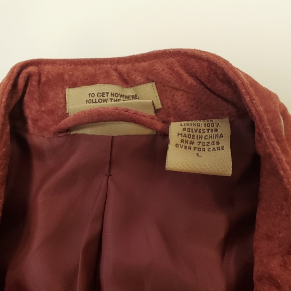 Ruff Hewn Burgundy Sued Leather Jacket - Picture 7 of 10